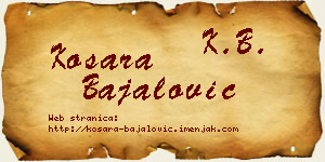 Kosara Bajalović vizit kartica